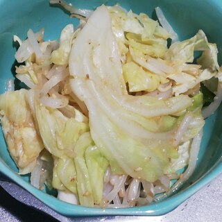 レンジで簡単！キャベツともやしのわさび醤油和え